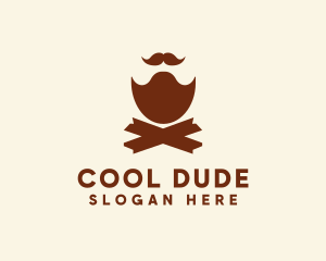 Dude - Mustache Beard Barber logo design