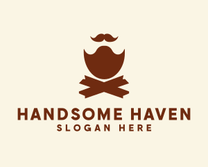 Handsome - Mustache Beard Barber logo design