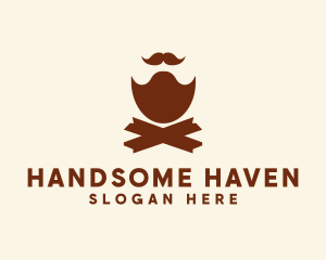 Mustache Beard Barber logo design