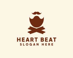 Mustache Beard Barber logo design