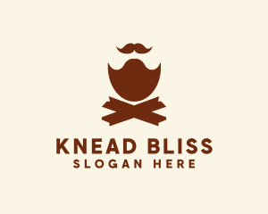 Mustache Beard Barber logo design