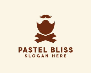 Mustache Beard Barber logo design