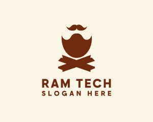 Mustache Beard Barber logo design