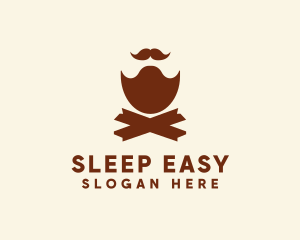 Mustache Beard Barber logo design