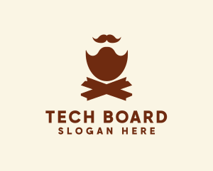 Mustache Beard Barber logo design