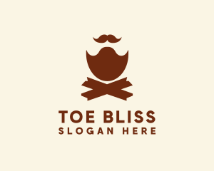 Mustache Beard Barber logo design