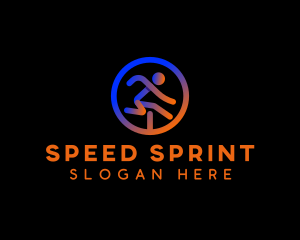Runner - Hurdle Runner Athlete logo design