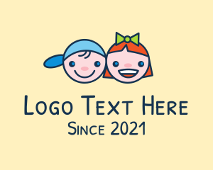 Kids - Cute Happy Kids logo design