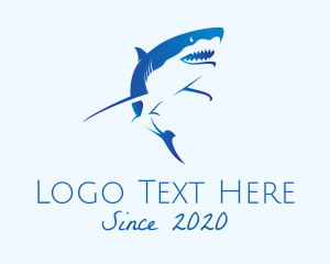 Marine Biologist - Blue Wild Shark logo design