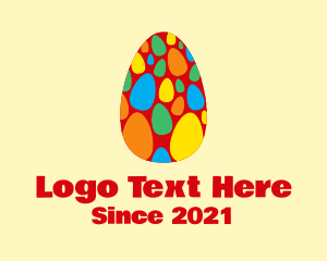 Chicken - Colorful Easter Eggs logo design