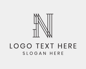 Modern Minimalist Geometric Letter N Logo