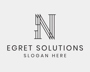 Modern Minimalist Geometric Letter N logo design