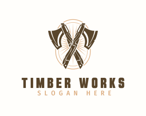 Lumber - Hipster Lumber Axe logo design