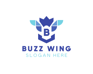 Bird Crown Wing logo design