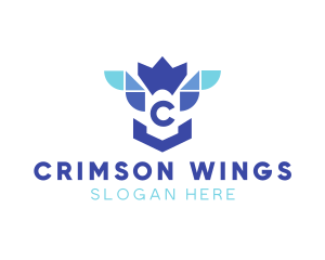 Bee Bird Crown Wing logo design