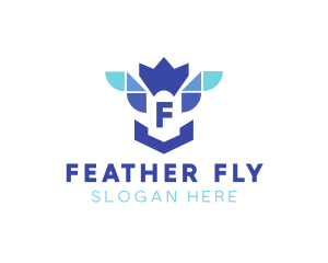 Bird Crown Wing logo design