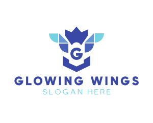 Bird Crown Wing logo design