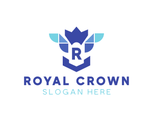 Bird Crown Wing logo design