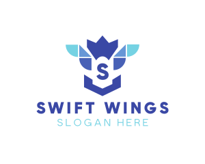 Bird Crown Wing logo design