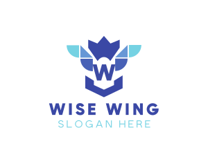 Bird Crown Wing logo design