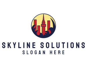 City Buildings Skyline logo design