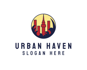 City Buildings Skyline logo design