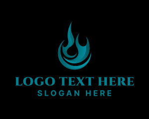 Wood Fire - Flame Fuel Energy logo design