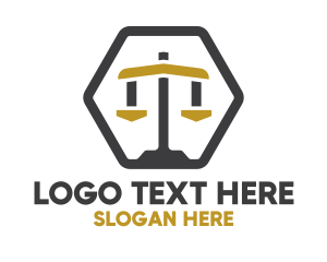 Lawyer - Hexagon Finance Legal Lawyer Scales logo design