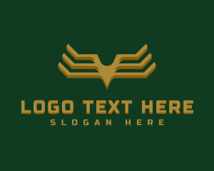 Distributor - Luxury Golden Wings logo design