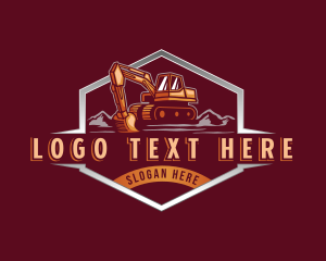 Excavator Construction Quarry Logo