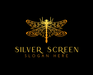 Golden Dragonfly Decoration  Logo