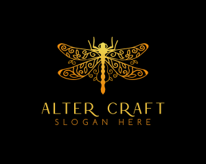 Golden Dragonfly Decoration  logo design