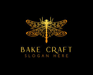 Golden Dragonfly Decoration  logo design