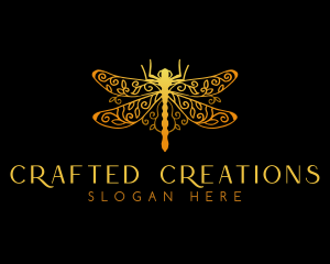 Golden Dragonfly Decoration  logo design