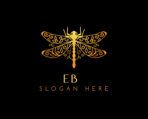 Grunge - Golden Dragonfly Decoration logo design
