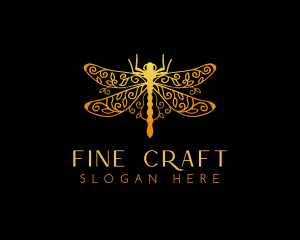 Golden Dragonfly Decoration  logo design