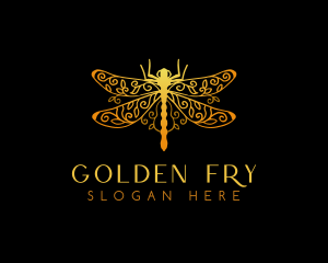 Golden Dragonfly Decoration  logo design