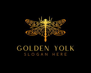 Golden Dragonfly Decoration  logo design