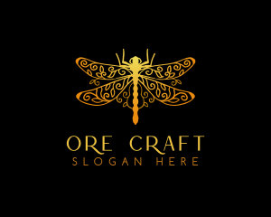 Golden Dragonfly Decoration  logo design