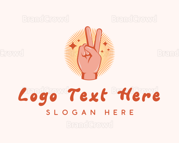 Hand Peace Gesture Logo