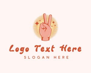 Peace - Hand Peace Gesture logo design