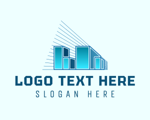 Skyscraper - Building Blueprint Perspective logo design