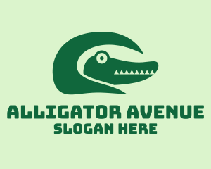 Alligator - Green Crocodile Tail logo design