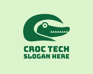 Croc - Green Crocodile Tail logo design