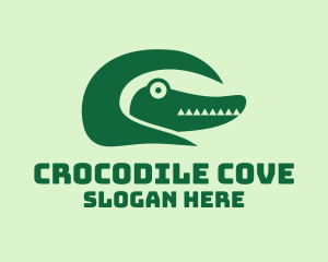 Green Crocodile Tail  logo design