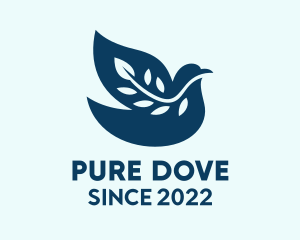 Farm Leaf Christian Dove  logo design