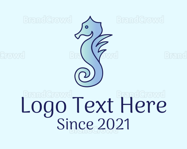 Gradient Aquatic Seahorse Logo