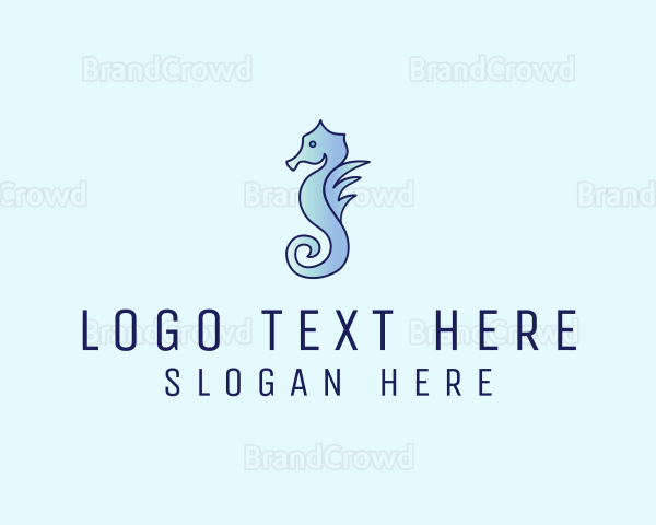 Gradient Aquatic Seahorse Logo