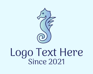 Aquarium - Gradient Aquatic Seahorse logo design