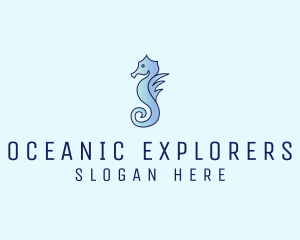 Marine Biology - Gradient Aquatic Seahorse logo design